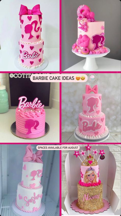 Barbie Birthday Cake One Tier, Barbie Small Cake, Barbie Tiered Cake, Barbie Cake Two Tier, Barbie Tier Cake, Barbie Two Tier Cake, 2 Tier Barbie Cake, Barbie Cake Ideas Birthdays, Barbie Themed Birthday Cake