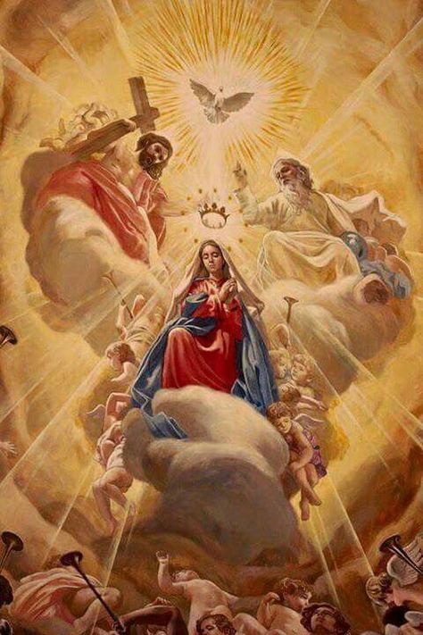 Nothing beats the Crowning of Mary as the Queen of Heaven. Catholic Pictures, Blessed Mary, Religious Pictures, Queen Of Heaven, Catholic Images, Pictures Of Jesus Christ, Jesus Christ Images, Blessed Mother Mary, The Virgin Mary