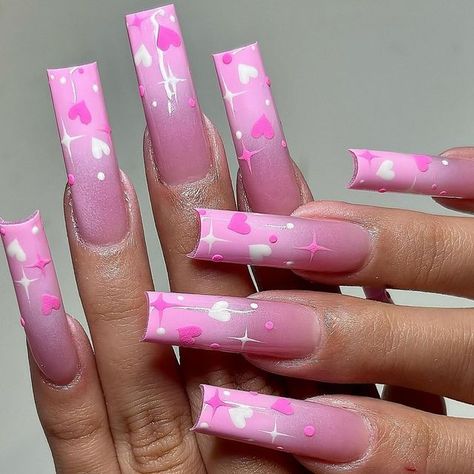 Nail inspo page 💜 on Instagram: "✨💕 By; @nailsbykims - ( Follow @jawnnails if viewing )" Pink Cover, Punk Nails, Airbrush Nails, Cute Acrylic Nail Designs, Unique Acrylic Nails, Valentine's Day Nails, Best Acrylic Nails, Valentines Nails, Cute Acrylic Nails