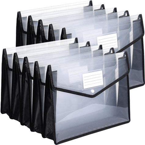 10 Pieces Plastic File Folders Envelope Expanding File Wallet Organizer Documents Folder with Snap Closure and Pocket, A4 Size Waterproof Transparent File Pouch for School (Horizontal, Black) Pouch For School, School Pouch, Wallet Organizer, Plastic Folders, Document Folder, File Folders, Documents Organization, Print Phone Case, Wallet Organization