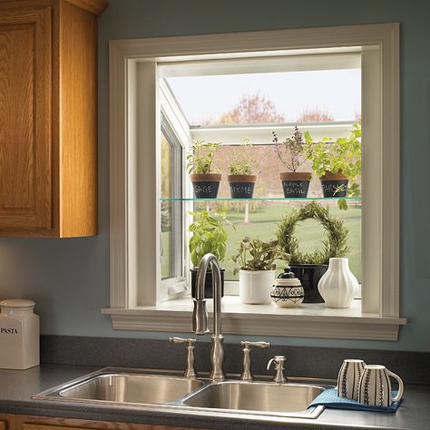 Kitchen Garden Window Over Sink, Kitchen Garden Windows, Garden Window Ideas, Kitchen Window Box, Kitchen Garden Window, Greenhouse Window, Over Kitchen Sink, Window Over Sink, Kitchen Bay Window