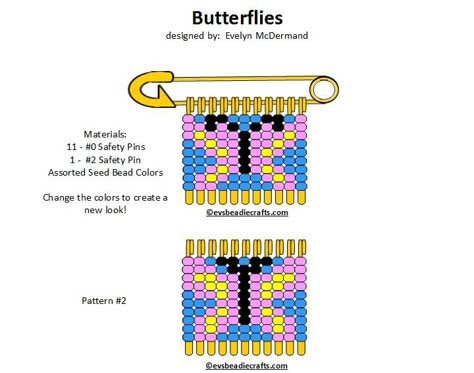 Safety Pin Butterfly, Safety Pin Keychain, Safety Pin Jewelry Patterns, Bead Pins, Friendship Pins, Safety Pin Art, Pin Keychain, Butterfly Gif, Safety Pin Crafts