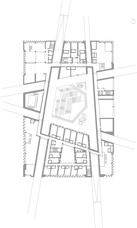 Square Architecture Concept, Square Facade Architecture, Academic Block Architecture Plan, Research Centre Architecture Plan, Cultural Centre Architecture Concept, Unique Bedroom Design, Central Square, Building Plan, Plan Drawing