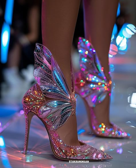 Fairy Heels, Whimsical Shoes, Butterfly Heels, Pretty Heels, Fairy Shoes, Fancy Heels, Mode Shoes, Fashion Shoes Heels, Cute Shoes Heels