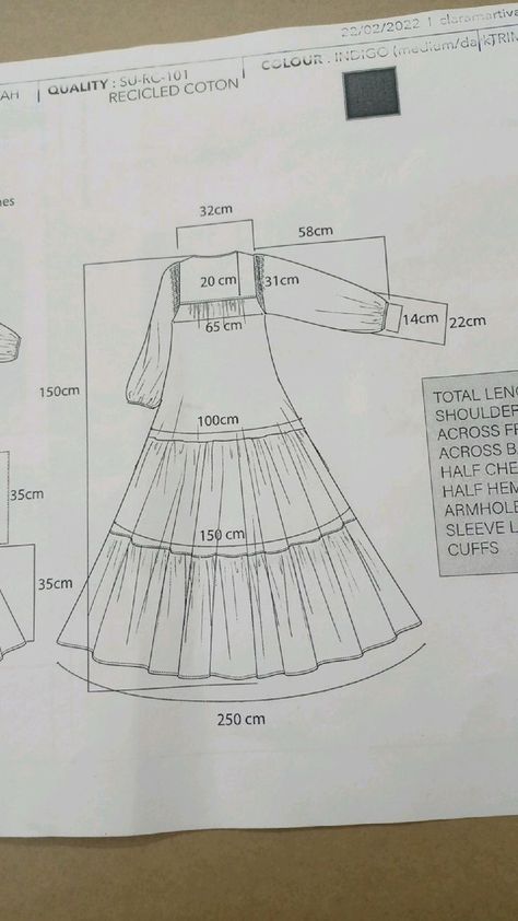 Peticote Design, Dress Making Patterns Free, Pola Dress, Abaya Pattern, Long Dress Patterns, Sewing Measurements, Dress Sewing Tutorials, Sewing Easy Diy, Sewing Clothes Women