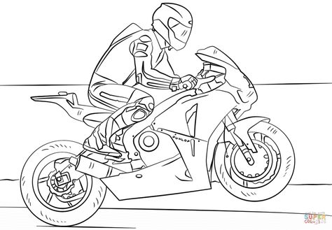 30+ Great Image of Motorcycle Coloring Pages - albanysinsanity.com Motorcycle Coloring Pages, Motor Balap, Race Car Coloring Pages, Super Mario Coloring Pages, Transportation Activities, Unusual Tattoo, Motorcycle Drawing, Bike Drawing, Online Coloring Pages