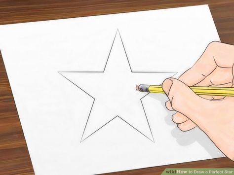 How to Draw a Perfect Star: 13 Steps (with Pictures) - wikiHow How To Draw Stars Easy, How To Draw A Perfect Star, How To Draw A Star Step By Step, How To Draw Stars, How To Draw A Star, Drawing A Star, Draw A Star, Sketches Pencil, Money Makers