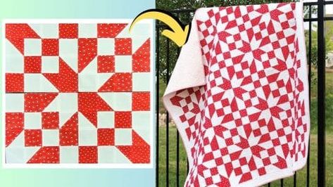 Vintage Road to Oklahoma Quilt Block Tutorial (with Free Pattern) | DIY Joy Projects and Crafts Ideas Oklahoma Quilt Block, Road To Oklahoma Quilt, Chevy Emblem, Make Your Own Blanket, Diy Joy, Solid Line, Classic Quilts, Half Square Triangle, Quilt Block Tutorial