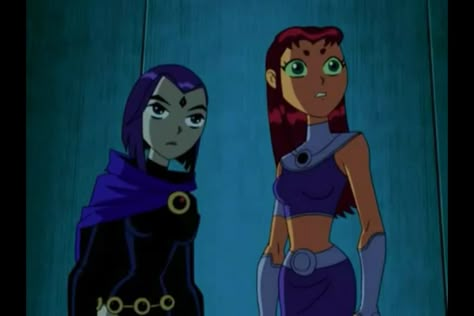 Teen Titans Starfire and Raven Iconic Duos Girls, Titans Matching Pfp, Teen Titans Matching Pfp, Character Dynamic, Teen Titans Go Raven, Kory Anders, Titans Starfire, Teen Titans Starfire, Starfire And Raven