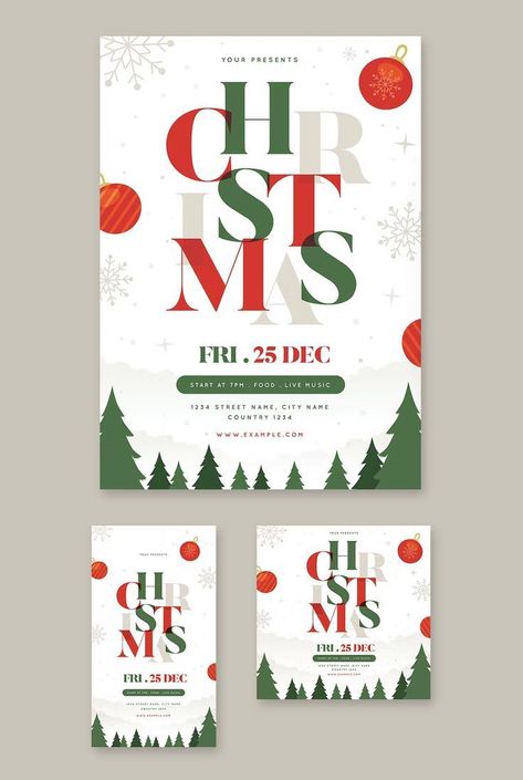 Christmas Giveaway Graphic, Xmas Flyer Design, Flyer Design Christmas, Christmas Event Flyer, Poster Christmas Design, Christmas Creative Post, Christmas Layout Design, Christmas Post Instagram, Christmas Poster Design Ideas