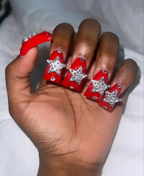 Red Duck Nails, Were Back, Long Acrylic Nail Designs, Duck Nails, Hand Accessories, Unique Acrylic Nails, Long Acrylic Nails, Nails On Fleek, Acrylic Nail Designs