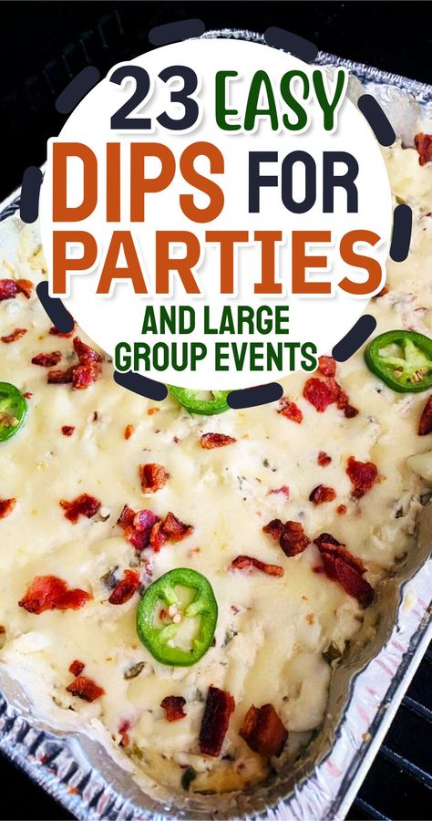 Yummy dip for parties - easy crowd pleasers and simple recipes for large group party events. Plus LOTS of appetizer recipes for all special event menu planning! Easy Party Apps Crowd Pleasers, Large Group Appetizers, Inexpensive Appetizers For A Crowd, Large Crowd Appetizers, Heavy Appetizers For A Crowd, East Appetizers, Easy Party Apps, Party Dips Easy Crowd Pleasers, Budget Appetizers