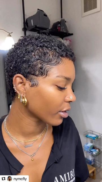 Rockin' It Natural on Instagram: "Love your curls @nymcfly!!! You are RockinItNatural!!! 😍😍😍 • *Tag @RockinItNatural for feature!! *Follow @RockinItNatural for natural hair styles & hair cut inspirations!! *Tag your friends!! • • #RockinItNatural #naturalhairstylists #naturalhairsalon #naturalhair #taperednaturalhair #kinkycoily #taperedcut #naturalhairgoals #type4hair #curlyhairstyles #kinks2curls #kinks2coils #naturalista #naturalhairrocks #naturalhairstylist #naturalhairstyles #naturalhair Nymcfly Haircut, 4c Short Natural Hairstyles Big Chop, Coily Pixie Haircut, Short Coils On Natural Hair, Big Chop Styles 4c Hair, Pixie Cut Natural Hair, 4c Pixie Haircut, Short Tapered Natural Hair, Afro Hair Short