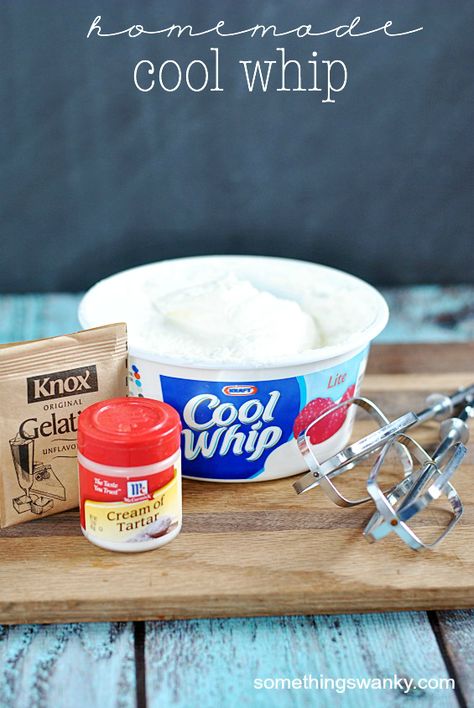 Homemade Cool Whip - Something Swanky Homemade Cool Whip, The Whoot, Marshmallow Creme, Homemade Whipped Cream, Cool Whip, Cannoli, How To Make Homemade, Back To Nature, Sweets Treats