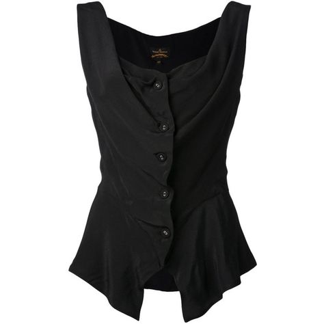 VIVIENNE WESTWOOD ANGLOMANIA 'Sunday' blouse ($850) ❤ liked on Polyvore featuring tops, blouses, shirts, black, button front shirt, black sleeveless top, sleeveless blouse, black shirt and black top Vivienne Westwood Blouse, Sunday Blouse, Vivienne Westwood Top, Vivienne Westwood Tops, Black Sleeveless Shirt, Corset Blouse, Top Corset, Corset Shirt, Sunday Dress