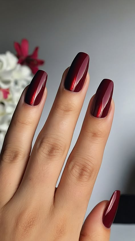 Discover stunning dark wine red nail designs that exude charm and sophistication From elegant black and cherry hues to bright and vampy aesthetic ideas these dark cherry art designs are perfect for the fall season Find inspiration for short bold and aesthetic nail designs that will elevate your style game Nail Art Wine Color, Wine Chrome Nails, Wine Nail Color, Dark Cherry Red Nails, Vampy Aesthetic, Aesthetic Nail Designs, Wine Red Nails, Black Cherry Nails, Chipped Nail Polish