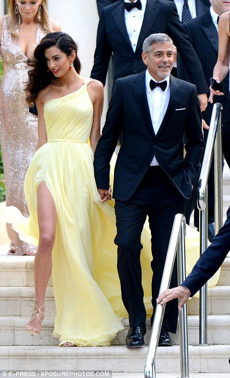 Clooney Amal, Amal Clooney Style, George And Amal, Amal Alamuddin, Yellow Gown, Winter Typ, Amal Clooney, Gala Dinner, George Clooney