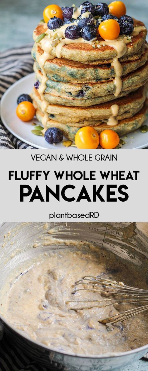 Plant Based Pancakes, Wheat Plant, Vegan Pancake, Vegan Pregnancy, Vegan Pancake Recipes, Pancakes Vegan, Plant Based Recipes Breakfast, Whole Wheat Pancakes, Wheat Pancakes