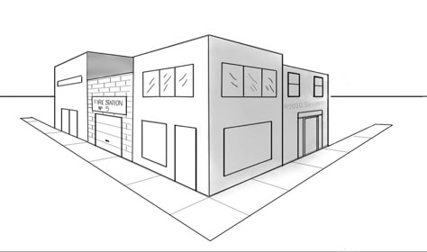 Elements Of Art Space, 1 Point Perspective Drawing, 2 Point Perspective Drawing, Simple House Drawing, 2 Point Perspective, About Ideas, Dotted Drawings, Perspective Drawing Architecture, Architecture Drawing Plan