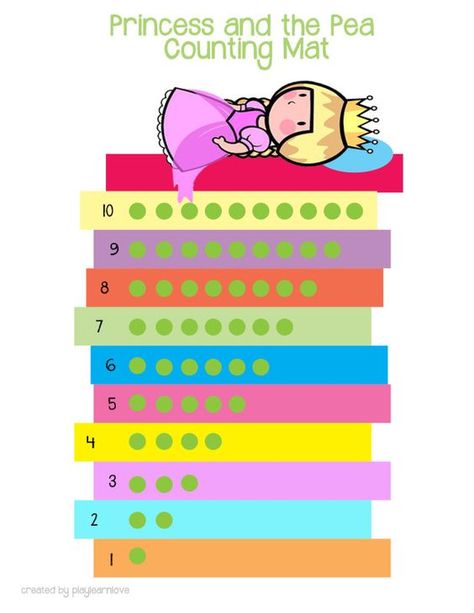 Princess and the Pea Counting Mat: Printable Math activity for Preschoolers and Toddlers: Fairy Tales Lesson Plans, Fairytale Lessons, Fairy Tales Preschool, Fairy Tale Activities, Fairy Tales Unit, Fairy Tale Crafts, Activity For Preschoolers, Fairy Tale Theme, Traditional Tales