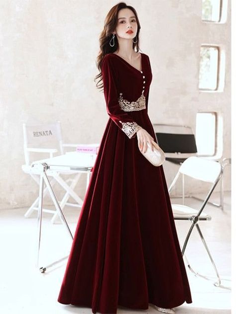 Prom Dresses Long Puffy, Velvet Bridesmaid Dress, Hot Pink Prom Dress, Velvet Bridesmaid, Beauty Pageant Dresses, Velvet Dress Designs, Velvet Bridesmaid Dresses, Custom Prom Dress, Cheap Evening Dresses