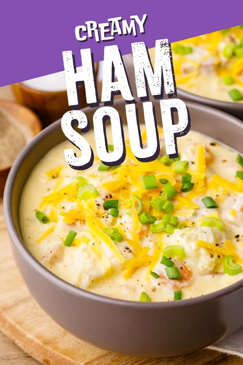 Creamy Ham Soup (Keto, Low Carb) - Keto Pots Keto Ham Soup Low Carb, Ham Bone Keto Recipes, Keto Ham And Cabbage Recipes, Keto Recipes Using Ham, Low Carb Ham Soup Recipes, Keto Ham Bone Soup Recipes, Carnivore Ham Recipes, Keto Ham Soup Recipes, Low Carb Ham Recipes