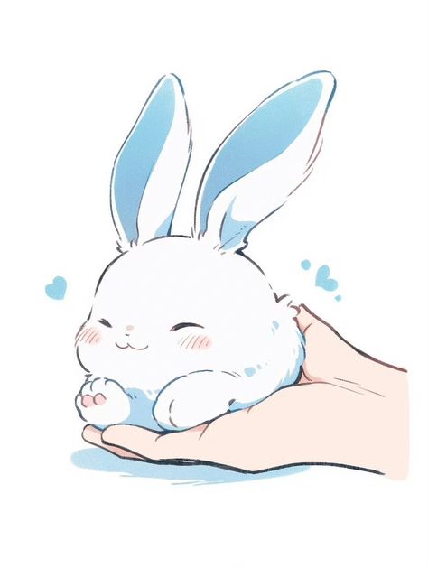 Cute Animal Drawings Kawaii, Cute Animal Drawings, Cute Doodles, Cute Kawaii, Animal Drawings, Cute Stuff, Rabbits, Cute Things, Drawing Ideas