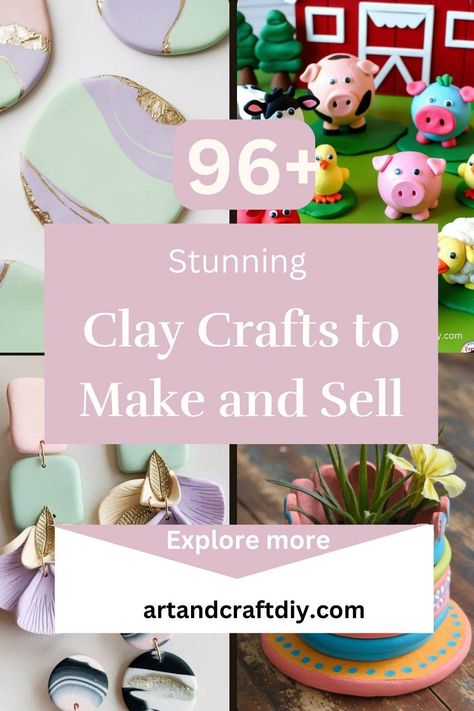 Discover 96+ stunning clay crafts to make and sell! From unique jewelry to home decor and personalized gifts, these creative and easy-to-make clay projects are perfect for turning your artistic passion into profit. Whether you're a beginner or a seasoned crafter, these inspiring ideas will help you create beautiful, sellable items that will captivate buyers. Explore the endless possibilities of clay crafts to make and sell today! Art And Crafts Ideas, Clay Art Ideas, Crafts Ideas For Kids, Sell Diy, Unique Sculptures, Bf Gf, Crafts To Make And Sell, Sculpting Clay, Diy Decor Ideas