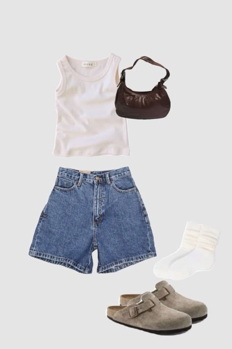 Leopard 9 ball Baby Tee curated on LTK Boston Birkenstock, Denim Shorts White, Mode Hippie, Shorts White, Swaggy Outfits, Cute Everyday Outfits, Cute Summer Outfits, Summer 24, Lookbook Outfits