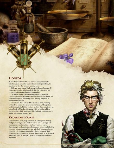 Doctor 2.0 [Final] - A Non-Magical Healer, For Those Who Love Support Roles - Imgur Homebrew Classes, Dungeons And Dragons Rules, Dnd Things, D D Classes, Dnd Classes, Dnd Races, Dnd Inspiration, Dnd Homebrew, Dungeons And Dragons Classes