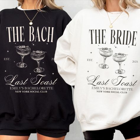 Elevate the bachelorette party experience with this exclusive and carefully crafted Custom Name and Location Bach Sweatshirt. With a touch of sophistication and a luxurious feel, this Social Club sweatshirt adds a unique flair to the celebration, making it the perfect gift for bridesmaids and the bride-to-be at the bridal shower and that last toast girls' trip. Bachelorette Sweatshirts Design, Bridesmaid Merch, Bachorlette Party Theme, Bachelor Party Themes, Bachelorette Sweatshirts, Bachelorette Merch, Luxury Bachelorette, Bachelorette Inspo, Custom Bachelorette