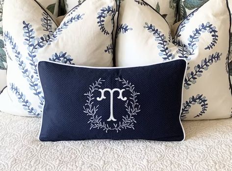 NorrisMonogramCo - Etsy Monogram Pillow Shams, Bed Accent Pillows, Monogram Bedding, Single Letter Monogram, Monogram Pillow, Applique Pillows, Monogram Pillows, Embroidered Pillow Covers, Letter Monogram