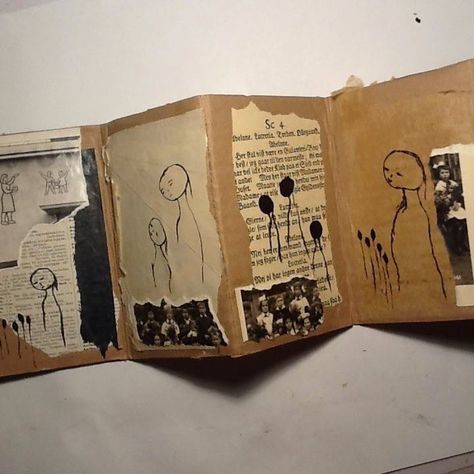 Tina Jensen, Kunst Collages, Concertina Book, Collage Work, Art Zine, Art Carton, Accordion Book, Zine Design, Handmade Book