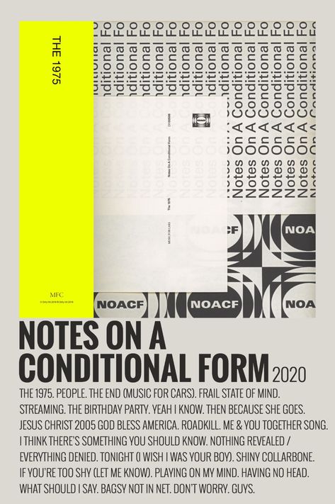 The 1975 Album Poster, The 1975 Noacf, The 1975 Album Cover, Notes On A Conditional Form, The 1975 Album, The 1975 Poster, 1975 Poster, Alt Posters, Minimalist Music