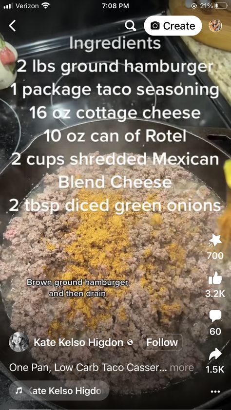 Ketomeals Easy, Low Carb Taco Casserole, Shred Happens, Cottage Cheese Bowls, Low Carb Taco, Low Carb Tacos, Diet Recipes Easy, Taco Casserole, High Protein Meals