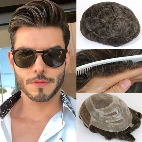 Hair Patches For Men, Hair Replacement For Men, Ad 100, Mens Toupee, Hair Replacement Systems, Hair Toupee, Front Hair, Real Hair Wigs, Indian Remy Hair