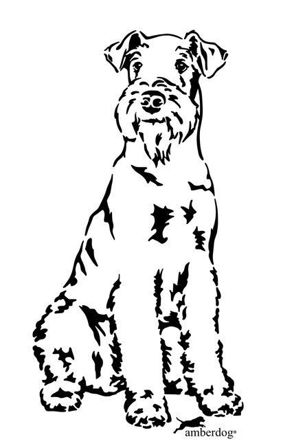 Airedale Terrier Drawing, Airedale Tattoo, Airedale Terrier Tattoo, Airedale Dogs, Free Adult Coloring Printables, Adult Colouring Printables, Welsh Terrier, Sketching Ideas, 3d Pen