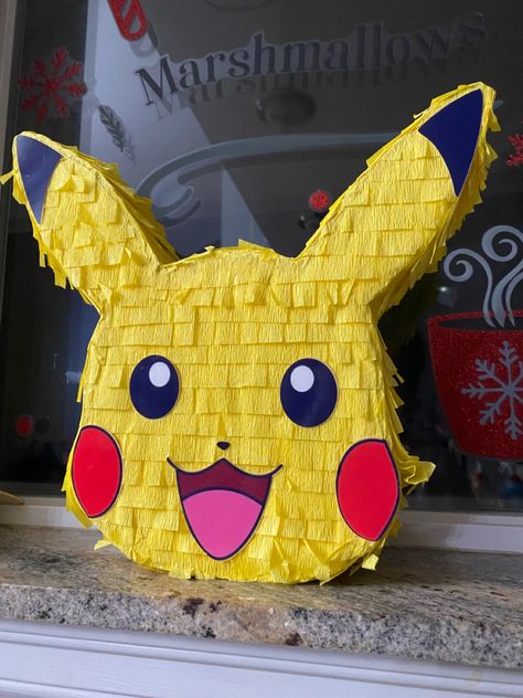 12.5 inch tall pikachu piñata Pikachu Pinata, Pokemon Pinata, Pokemon Birthday Party Ideas, Pokemon Party Decorations, Pinata Diy, Pokemon Themed Party, Pokemon Birthday Cake, Birthday Pinata, Pikachu Pikachu