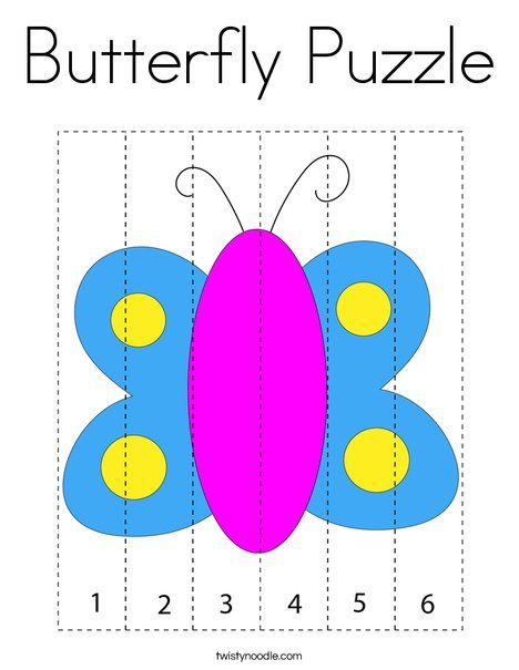 Butterfly Puzzle Coloring Page - Twisty Noodle Butterflies Activities Preschool, Butterfly Toddler Activities, Butterfly Activity Preschool, Butterfly Math Activities Preschool, Butterfly Worksheets Preschool, Preschool Butterfly Crafts, Butterfly Activities For Toddlers, Butterfly Preschool Activities, Butterfly Activities For Preschool