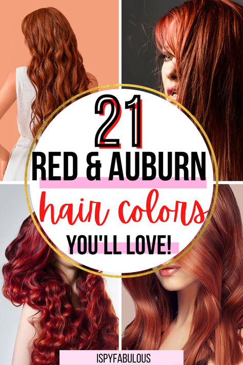 Ready for a little pop of ruby red? How about a moody auburn for this drizzly, cold winter? This collection of 21 sizzling red and auburn hair colors will give you all the inspiration you need to go after that fiery transformation. Red Color For Hair, Red With Highlights Hair, Winter Hair Color Ideas For Red Heads, Color Red Hair Ideas, Rhubarb Red Hair, Older Woman With Red Hair, Fall Hair Color For Redheads Dark Auburn, Box Red Hair Dye, Vr Hair Color