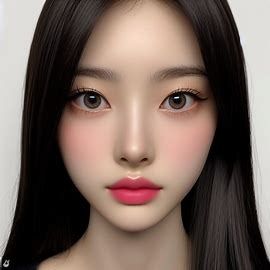 full face shot of human, haerin of newjeans vibe, a mix of a feline and bambi like beauty, natural, unqiue, korean beauty standards, mysterious and cute aura, kpop, feminine, beauty, long black straight hair, straight face, pink lips, big almond shaped eyes that are alluring, high nose bridge, pale skin with pinkish undertone, looking into the camera, realistic quality human - Image Creator from Microsoft Designer High Bridge Nose, Looking Straight At Camera, High Nose Bridge, Black Straight Hair, Korean Beauty Standards, Straight Face, Almond Shaped Eyes, Beauty Natural, Cool Undertones