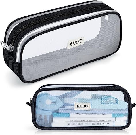 Zipper closure
Clear & High Quality: The Clear pencil case is the most fashionable design, allowing you to find out what you want at a glance, which is convenient for storage. Strict craftsmanship, high mesh density, high-quality zipper opening and closing smoother and easier.Above 3 years old
Specifications: Super light pencil case weighs only 2.11oz, so you can use without pressure. Large capacity! This 9 inch*2.6 inch*3.9 inch pencil case is bigger than any Clear model! Can hold 50-60 pens! Mesh Pencil Case, Clear Pencil Case, Mochila Jansport, Cute Pencil Case, Office Men, Travel Supplies, Pen Bag, Multipurpose Bag, Stationary School