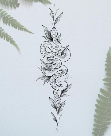 Snake And Flowers Tattoo, Lower Arm Tattoos, Flower Spine Tattoos, Purple Tattoos, Feminine Tattoo Sleeves, Snake Tattoo Design, Vine Tattoos, Spine Tattoos For Women, Classy Tattoos