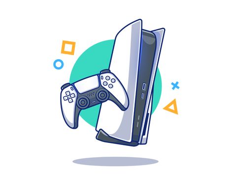 PS5 🎮😻 by catalyst on Dribbble Game Controller Art, Arte Doodle, Retro Gaming Art, Vector Icons Illustration, Gaming Wallpapers, Game Icon, Game Controller, Retro Gaming, Graphic Design Illustration