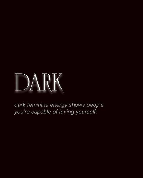 Dark feminine energy shows people you're capable of loving yourself. #elitemindset #empoweredwomenempowerwomen #iconicwomen #selfworthiseverything #darkfemininity #darkfeminineenergy #darkfeminineaesthetic #metaphysics #levelupyourlife #lifmood #darkluxury #identityshifting #selfconcept #highvaluewoman Devine Feminine Meaning, Dark Feminine Psychology, Dark Feminine Aesthetic Black Women, Dark Feminine Aura, Dark Women Aesthetic, Dark Feminine Aesthetic Pfp, Dark Feminine Energy Aesthetic, Aesthetic Ava, Ghost Mode