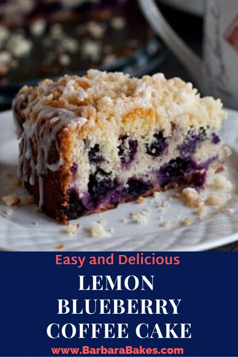 Lemon Blueberry Coffee Cake, Blueberry Coffee Cake Recipe, Blueberry Desserts Recipes, Breakfast Coffee Cake, Coffee Cake Recipes Easy, Blueberry Breakfast Cake, Muffins Vegan, Blueberry Cake Recipes, Blueberry Coffee