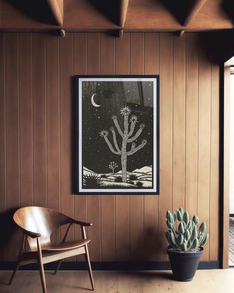 Tree Block Print, Western Decor Living Room, Modern Southwest Decor, South Western Decor, Landscape Black And White, Minimalist Eclectic, Boho Space, Eclectic Boho, Southwestern Design