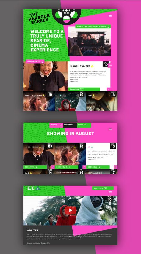 Bold Colorful Website Design, Film Festival Website Design, Film Festival Website, Film Website Design, Festival Website Design, Festival Websites, Colourful Website, Bold Website Design, Header Illustration