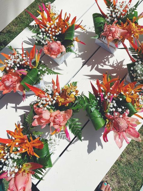 Tropical Flowers Wedding Decor, Tropical Flower Wedding Decor, Tropical Wedding Flowers Centerpieces Table Arrangements, Tropical Flower Centrepiece, Tropical Flower Installation, Bamboo Centerpieces, Tropical Wedding Centerpieces, Tropical Wedding Theme, Tropical Wedding Inspiration