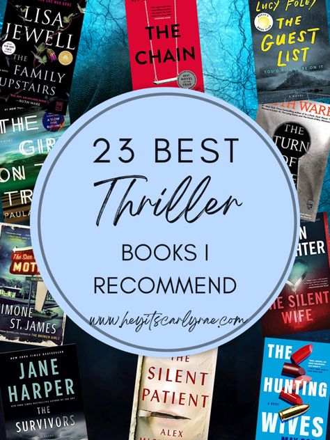 23 Best Thriller Books to Read 2023 is finally a list I'm sharing! From Ruth Ware to Karin Slaughter I selected thriller books with twisty plots! 2023 Mystery Books, Fiction Mystery Books, Twisty Thriller Books, Good Books To Read Thriller, Best Suspense Thriller Books, Physiological Thriller Books To Read, Best Mysteries To Read, Books To Read Mystery Thriller, Must Reads 2023